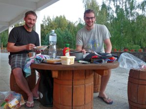 Kochen auf der Hotel Veranda