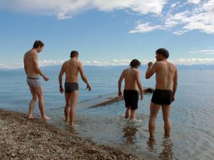 Ohne einen Sprung ins Wasser fahren wir nicht zurueck