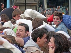 Pillow Fight Day in Barcelona :-)